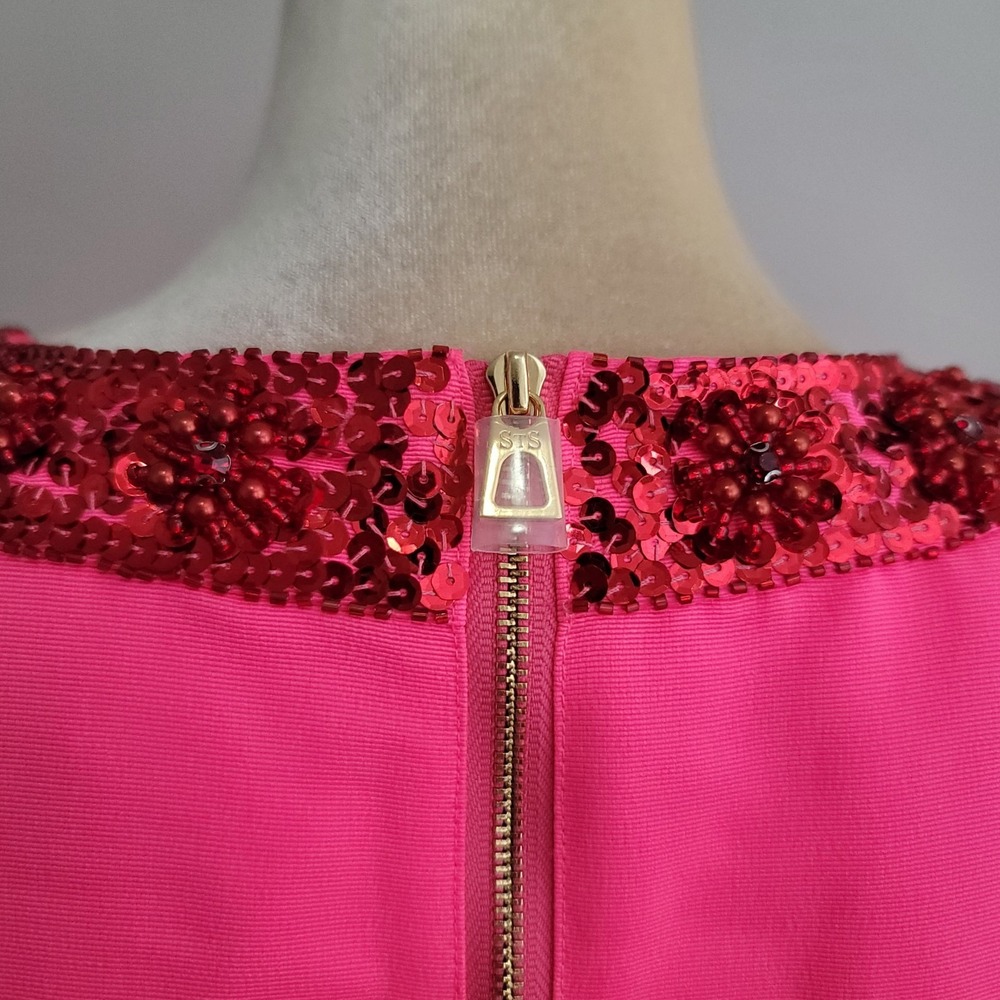 SAIL TO SABLE x Style Charade Size Large Pink Beaded & Sequin 'Tracey' Dress NWT - Picture 6 of 11